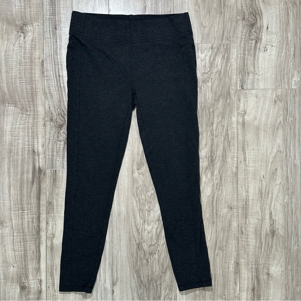 ANN TAYLOR LOFT Charcoal Heather Gray Seamed Ponte Leggings S